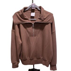 Varley Catherine Half Zip Sweatshirt Women's Brown Long Sleeve Pullover
